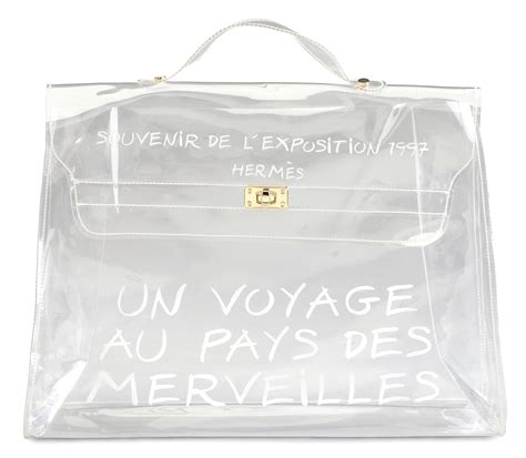 HERMES Vinyl Souvenir De L'Exposition Kelly Transparent 